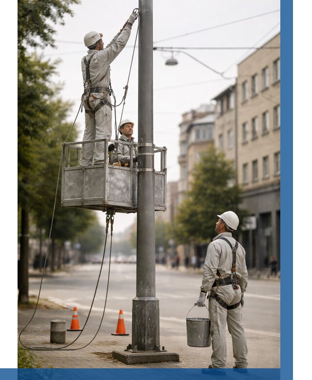 Покраска опор освещения в Рузаевке от 5184 р. | ВЫСОТНИК-Рзв