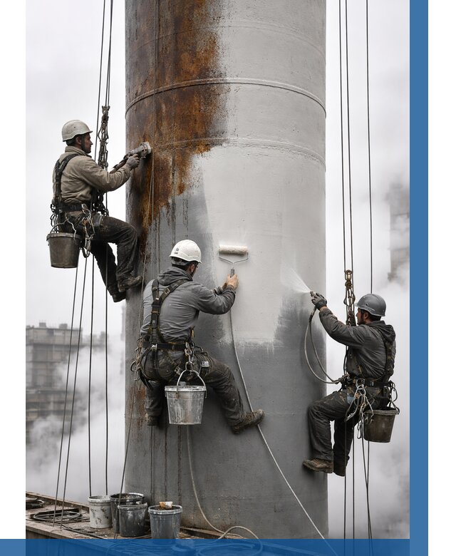 Покраска дымовых труб в Рузаевке от 8813 р. | ВЫСОТНИК-Рзв