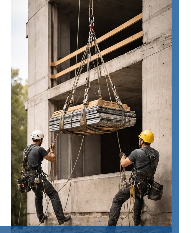 Подъем материала на этаж веревками в Рузаевке от 1555 р. | ВЫСОТНИК-Рзв