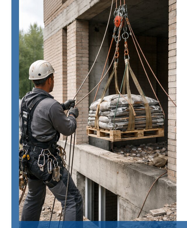 Подъем материалов на этаж веревками в Рузаевке оперативно