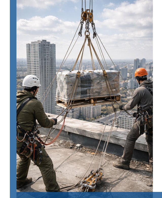 Подъем и монтаж крупногабаритных грузов на крышу в Рузаевке