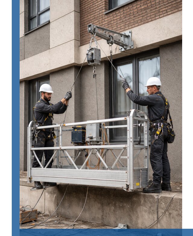 Монтаж и подъем фасадной люльки в Рузаевке с гарантией безопасности