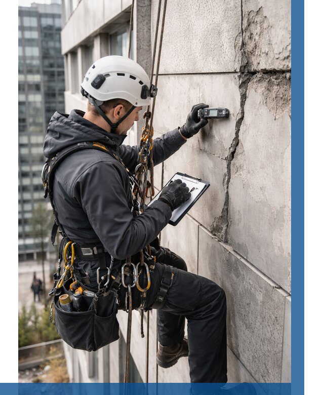 Обследование фасада альпинистами в Рузаевке от 124 р. | ВЫСОТНИК-Рзв