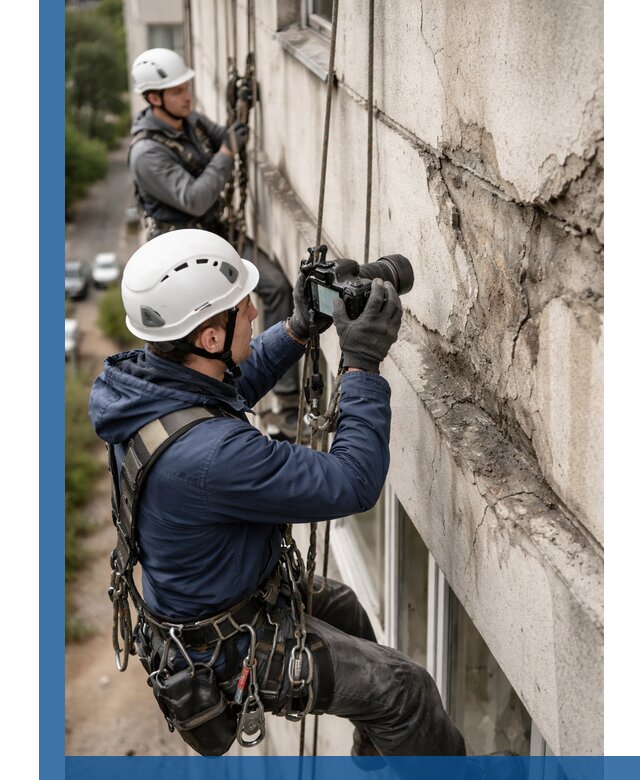 Фотофиксация дефектов фасада с высотной съемкой в Рузаевке