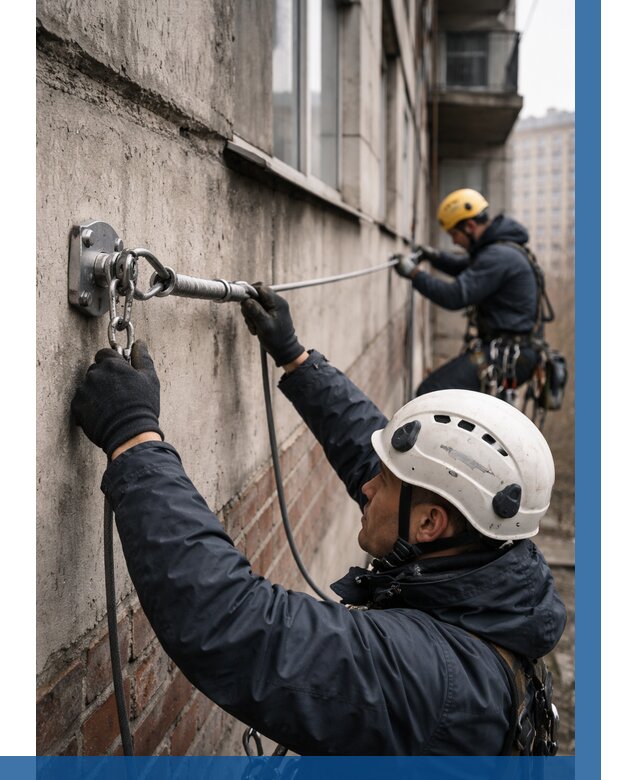 Монтаж анкерных линий в Рузаевке от 3110 р. | ВЫСОТНИК-Рзв
