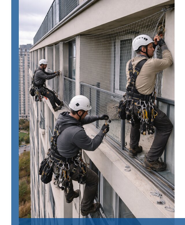 Профессиональный монтаж защитной сетки от птиц в Рузаевке