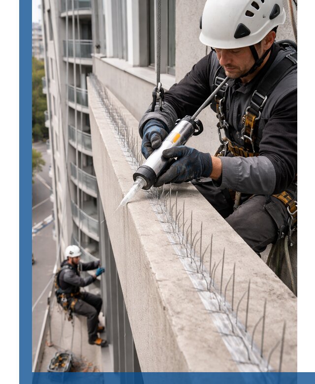 Установка шипов от птиц на фасадах и кровлях в Рузаевке